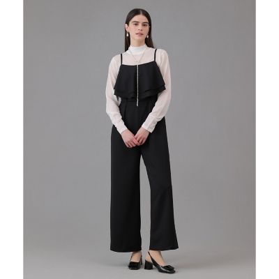 ＜ANAYI＞ダブルクロスフリルサロペットパンツ