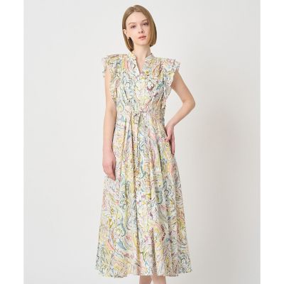 ＜ANAYI＞ペイントペイズリープリントフレア　ワンピース