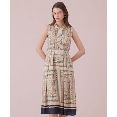 ＜ANAYI＞スカーフプリントボウタイ　ワンピース