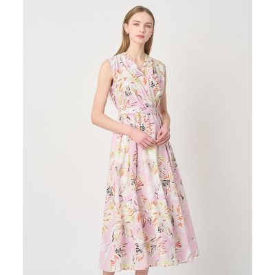 ＜ANAYI＞ペイントフラワープリントフレア　ワンピース