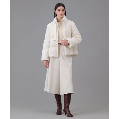 美品　ANAYI　ツイード生地　ダウンコート　ミドル丈　比翼仕立て　36 美品 ANAYI ツイード生地 ダウンコート ミドル丈 比翼仕立て 36 23区