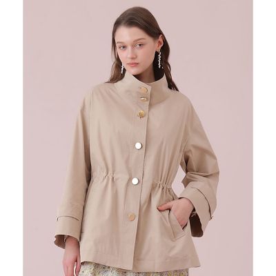 ＜ANAYI＞ブライトツイルスタンドハーフコート