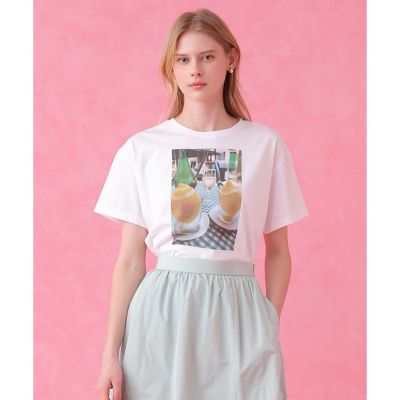 ＜ANAYI＞コットン天竺フォトプリントＴシャツ