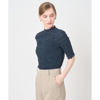 ＜ANAYI＞シャーリング５分袖　プルオーバー