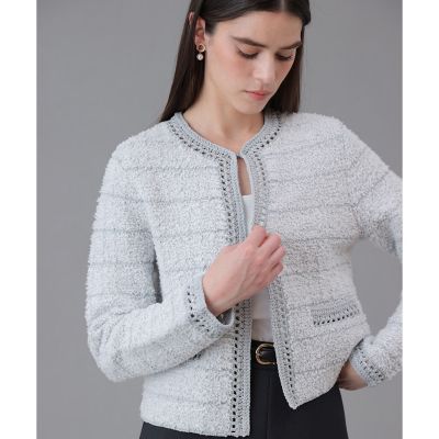 ＜ANAYI＞ノットツイードエジング　カーディガン