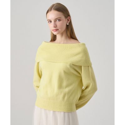 ＜ANAYI＞メリノウールオフショルダー　プルオーバー