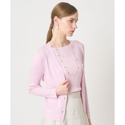 ＜ANAYI＞アセテートポリエステルＶカーディガン