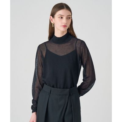 ＜ANAYI＞シアーハイネック　プルオーバー