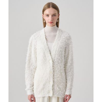 チュールシャギーVネックカーディガン | ANAYI/アナイ | 三越伊勢丹