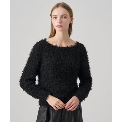 ＜ANAYI＞チュールシャギーオフショルダー　プルオーバー