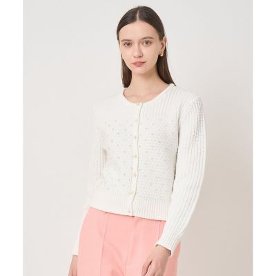 ルネ 日本製 パール ウール ニット カーディガン パールスタッズカーディガン | ANAYI/アナイ | 三越伊勢丹オンライン