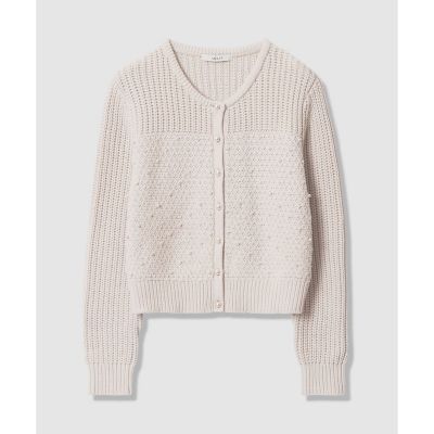 22AW♡ANAYI パールブルゾン36 ニット カーディガン 上品 キレイめ パールスタッズカーディガン | ANAYI/アナイ | 三越伊勢丹オンライン