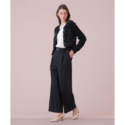 22AW♡ANAYI パールブルゾン36 ニット カーディガン 上品 キレイめ パールスタッズカーディガン | ANAYI/アナイ | 三越伊勢丹オンライン