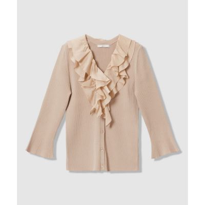 ＜ANAYI＞ルーシュ付きカーディガン