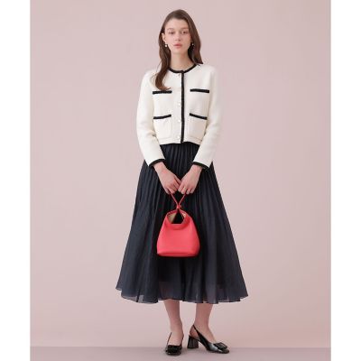 セットアップ対応商品】コットンブークレ配色 カーディガン | ANAYI