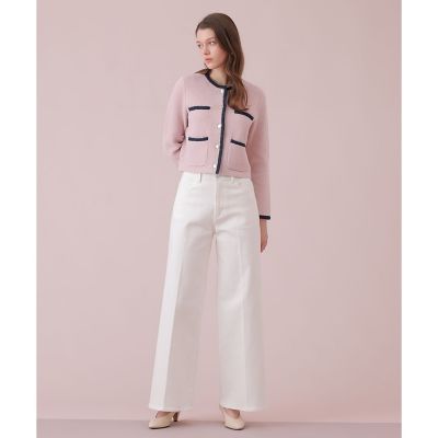 セットアップ対応商品】コットンブークレ配色 カーディガン | ANAYI