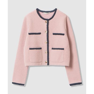 セットアップ対応商品】コットンブークレ配色 カーディガン | ANAYI