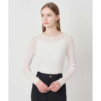 ＜ANAYI＞シアーコットンナイロンクルー　プルオーバー