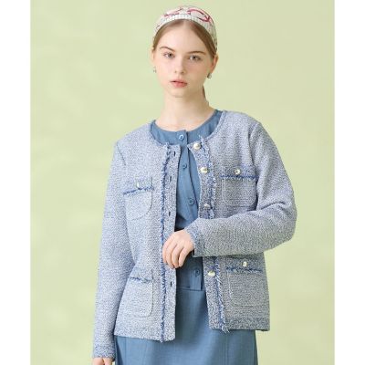 yori 新品　タグ付　ミックスツイード　ジャケット　　カーディガン ミックスツイード ジャケットカーディガン | ANAYI/アナイ | 三越