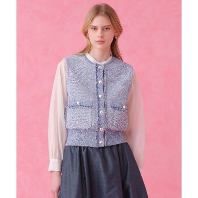 新品　アナイ　ミックスツィード　ジレ　ベスト　パール ミックスツイードジレ | ANAYI/アナイ | 三越伊勢丹オンラインストア