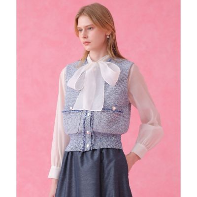 新品未使用 ANAYI アナイ ジレ ツイード　34 Eternal Line 2025】ミックスツイードカーヴィージレ