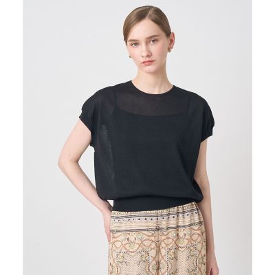 ＜ANAYI＞シアー天竺クルーネック　プルオーバー