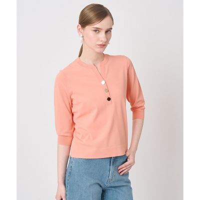 ＜ANAYI＞レーヨンポリエステルストレッチキーネックプルオーバー