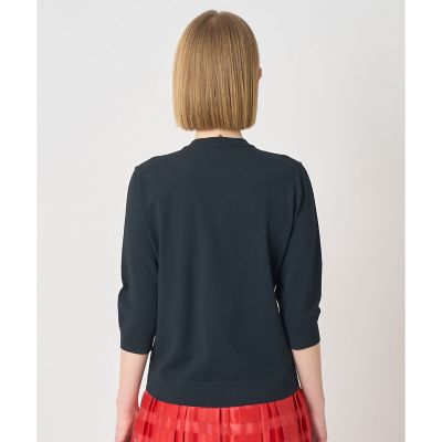 レーヨンポリエステルストレッチキーネックプルオーバー | ANAYI