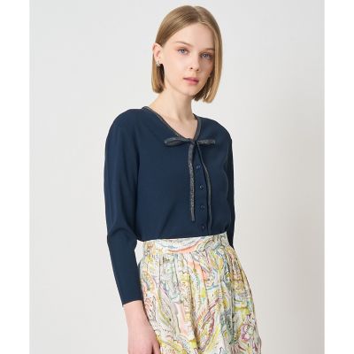 美品✨ANAYI ステップビジューカーディガン ネイビー アナイ ステップビジューカーディガン | ANAYI/アナイ | 三越伊勢丹オンライン