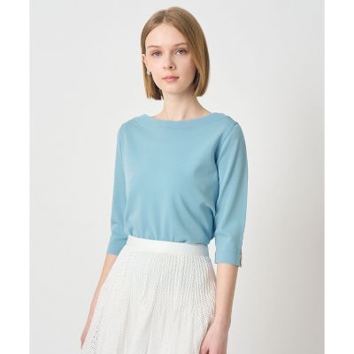 ＜ANAYI＞スリーブボタンボートネックプルオーバー