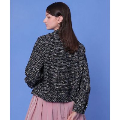 ラメツイードダブルブレスト ジャケット〈セットアップ対応商品