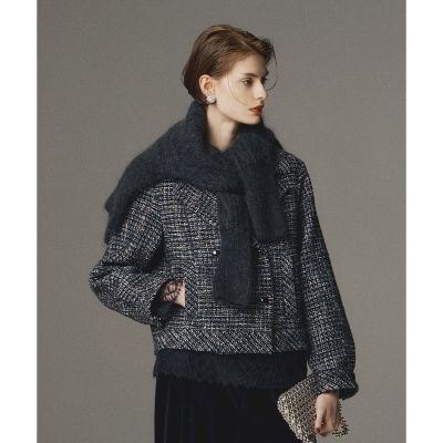 ラメツイードダブルブレスト ジャケット〈セットアップ対応商品