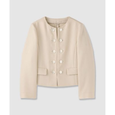 バスケットノーカラーダブルジャケット〈セットアップ対応商品