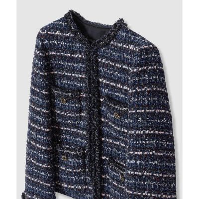 ネイビーシックツイード4ポケット ジャケット〈セットアップ対応商品