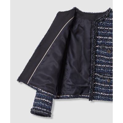 ネイビーシックツイード4ポケット ジャケット〈セットアップ対応商品