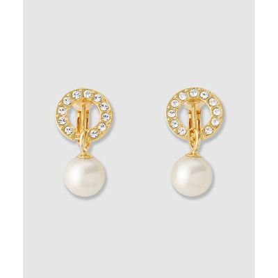 ＜ANAYI＞パールビジューサークルイヤリング