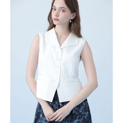 ドライスラブ衿付きジレ〈セットアップ対応商品〉 | ANAYI/アナイ