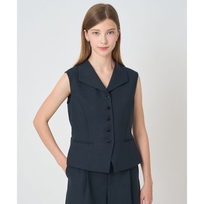 ドライスラブ衿付きジレ〈セットアップ対応商品〉 | ANAYI/アナイ