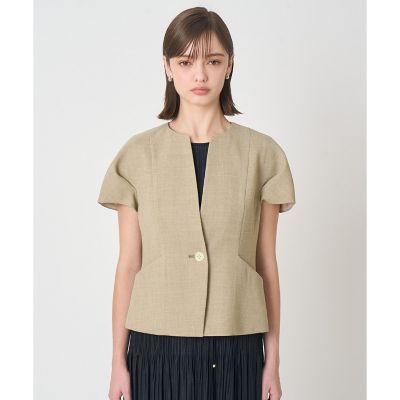 カラミリネンライクタックスリーブジャケット〈セットアップ対応商品