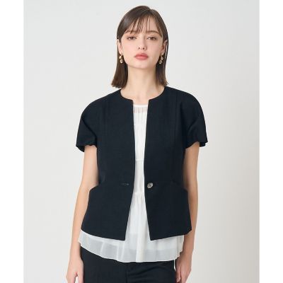 カラミリネンライクタックスリーブジャケット〈セットアップ対応商品