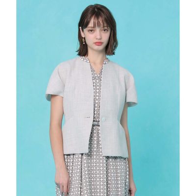 カラミリネンライクタックスリーブジャケット〈セットアップ対応商品