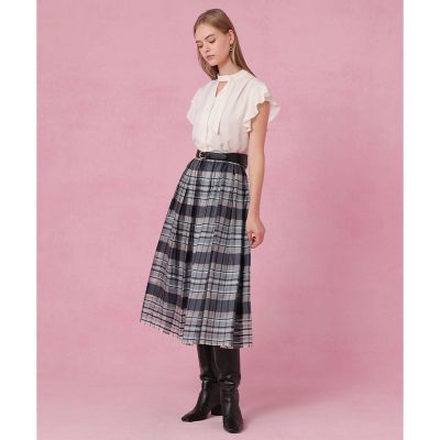 ANAYI チェックフレアスカート シルクシアーチェックフレアスカート〈セットアップ対応商品〉 | ANAYI