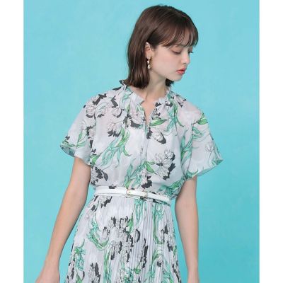 ラーレプリントフレアスリーブ ブラウス〈セットアップ対応商品