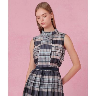 シルクシアーチェックタイブラウス〈セットアップ対応商品〉 | ANAYI 