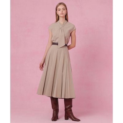 トロライクランダムタックネックブラウス〈セットアップ対応商品 