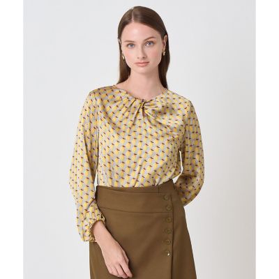 リモーニサテンプリントツイスト ブラウス | ANAYI/アナイ | 三越