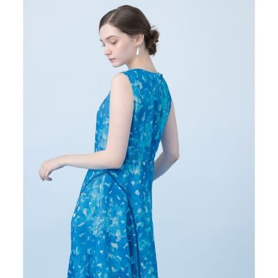 Veil Blue プリントリネンフレア ワンピース | ANAYI/アナイ