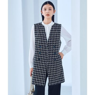 モノトーンチェックツイードジレ ワンピース〈セットアップ対応商品