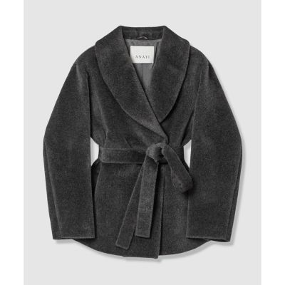 【未使用】ANAYI スーリーアルパカショールコート グレー 34 アルパカシャギーショールカラーコート | ANAYI/アナイ | 三越伊勢丹