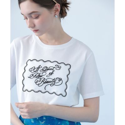コットン天竺カリグラフィーTシャツ | ANAYI/アナイ | 三越伊勢丹